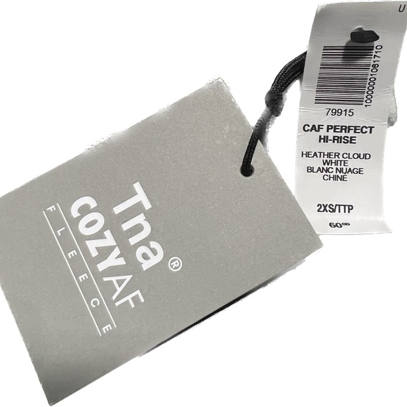 Aritzia TNA Cozy Fleece Perfect Hi-Rise Sweatpant (Heather Cloud White) - Picture 3 of 3